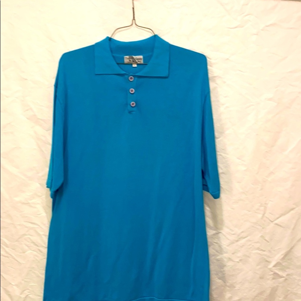 Aqua blue/ green short sleeve sweater